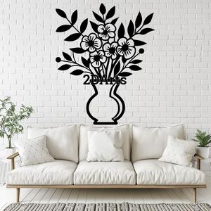 Vase with Flowers 2D Wall Art/Window Art - Digital STL & SVG Files for 3D Printing and Laser Cutting