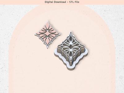 Abstract Earrings Shape 13 Clay Cutter for Polymer Clay | Digital STL File | Clay Tools | 5 Sizes