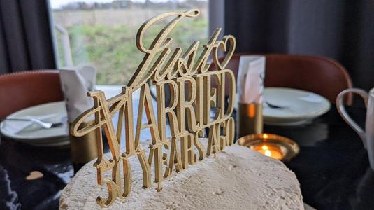 Golden Anniversary Cake Topper