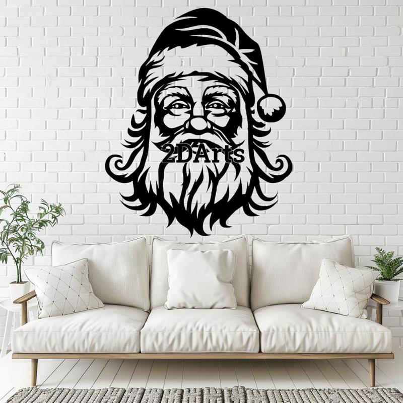 Santa Claus 2D Wall Art/Window Art - Digital STL & SVG Files for 3D Printing and Laser Cutting