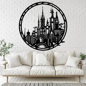 Skyline Futuristic 2D Wall Art/Window Art - Digital STL & SVG File for 3D Printing or Laser Cutting