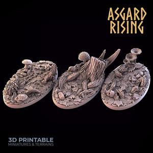 Forest - 3 x Oval Bases 35x60mm /Pre-supported/