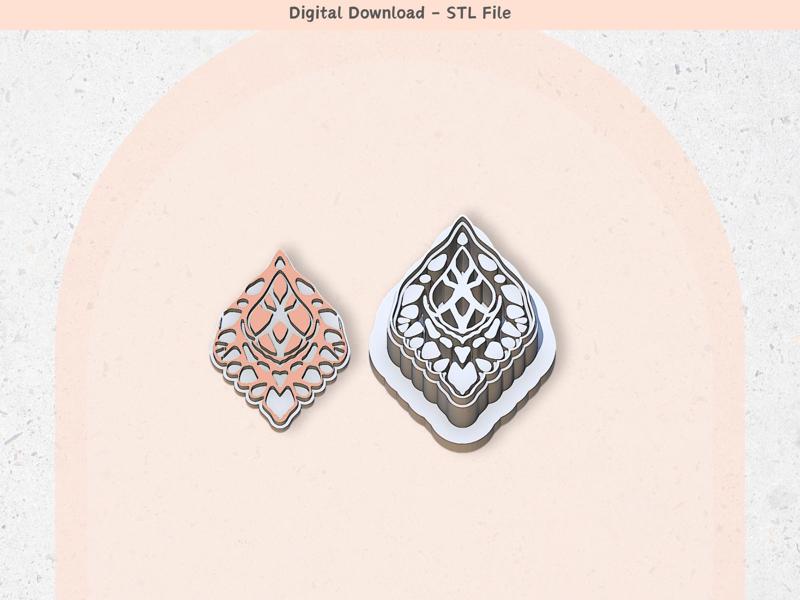 Polymer Clay Cutter STL File, Unique Shape 27, Digital STL File, Clay Tools, 5 Sizes Clay Cutters