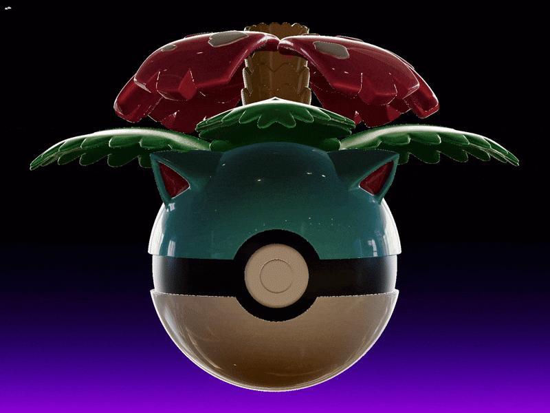Venusaur x Pokeball | 3D Print Model