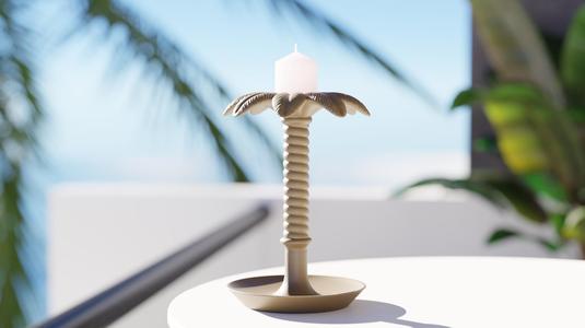 Elegant Palm Glow Candle Holder - Unique Tropical Decor