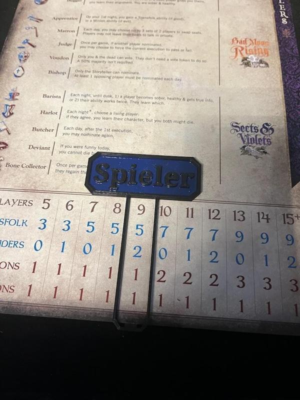 Blood on the Clocktower Player Count Marker