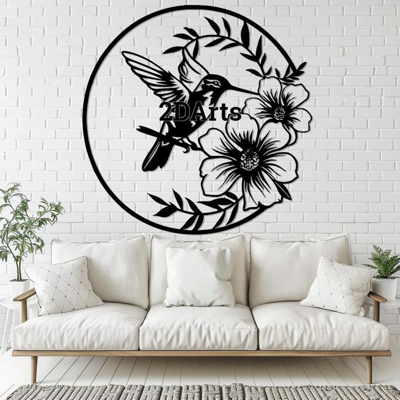 Hummingbird 2D Wall Art/Window Art - Digital STL & SVG File for 3D Printing or Laser Cutting