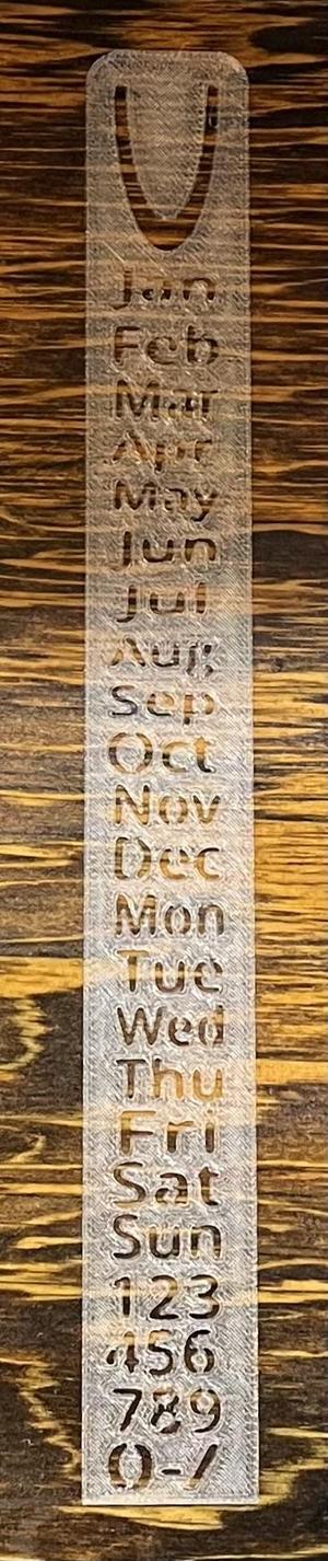 A5 Date Journal Stencil Bookmark