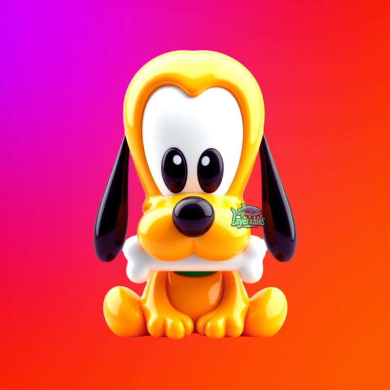Free Pluto STL – Cute Chibi Dog Holding Bone – Disney-Inspired 3D Print Model (Limited Time)