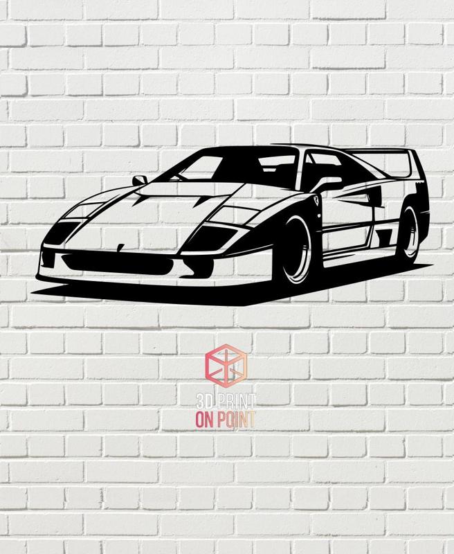 FERRARI F40 - 2D WALL ART #1