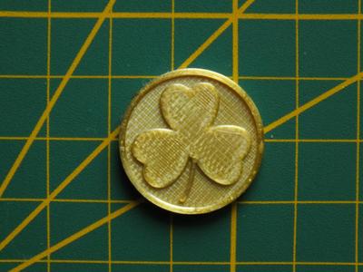Shamrock Clover Coin Token 1Euro size