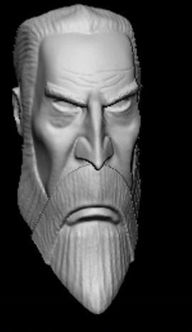 Star Wars Animated Dooku - Head Sculpt  - Clone Wars  - Black Series - Hottoys - 1:12 and 1:6 Scale-