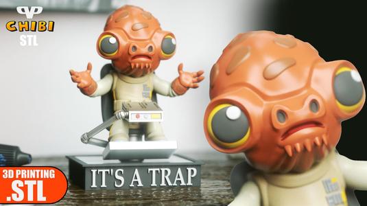 Admiral Ackbar Chibi STL for 3D Printing ChibiSTL 3DXM