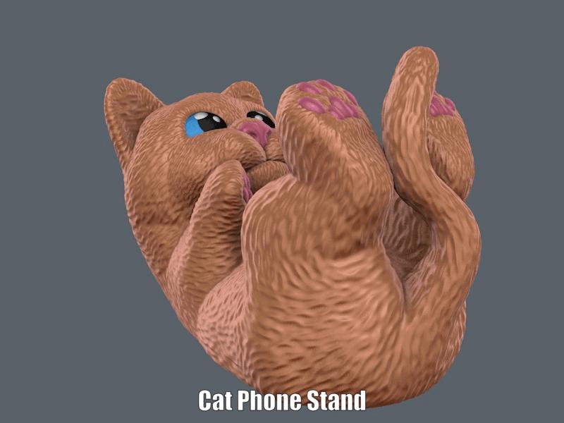 Cat Phone Stand (Easy print no support)