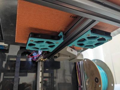 Voron Trident bed fans - 60mm 6010 6015 6020 - Universal 2020 extrusion flush mount - Faux chamber heater   
