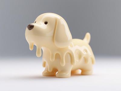 Scribble Dog - Cheese Dog Print in Place