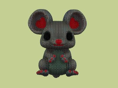 Cute Knitted Rat Model