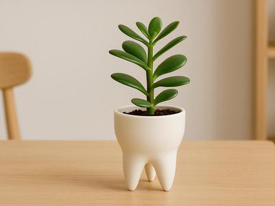 Tooth-Shaped Planter – Pot for Succulents - Decor