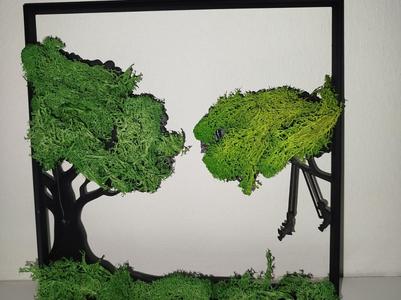 Moss Wall Picture Tree and Swing