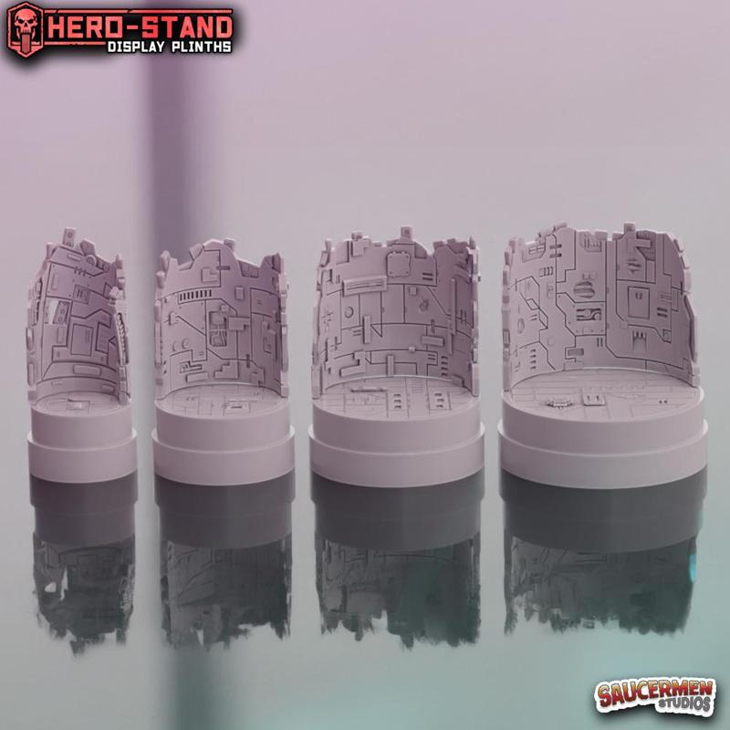 Hero-Stand Display Plinths - Spaceship Wreckage (Round)