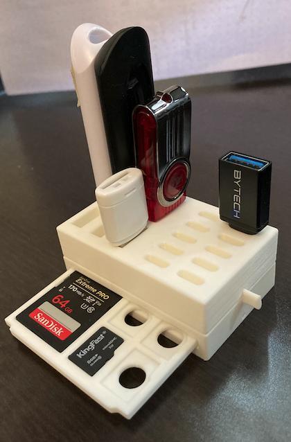Modular SD, MicroSD, USB-A, USB-C Storage Box --No Supports Needed--