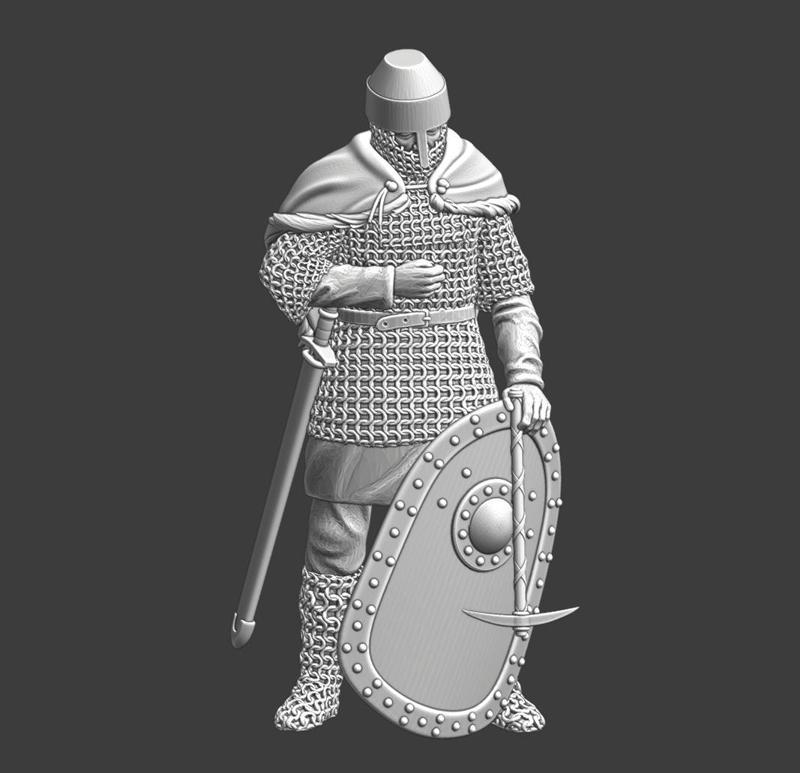 Medieval Welsh crusader knight, with pike-axe