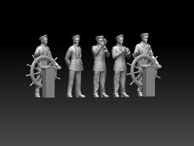 captain and offecers  of sailing ship