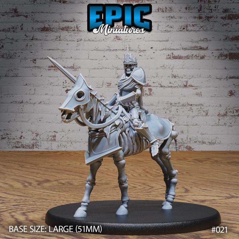 Skeleton Leader Mounted / Undead Cavalry Soldier / Evil Skelet Warrior / Zombie Fighter / Evil Bone Army / Walking Dead Monster / Rotting Humanoid / Graveyard Encounter