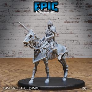 Skeleton Leader Mounted / Undead Cavalry Soldier / Evil Skelet Warrior / Zombie Fighter / Evil Bone Army / Walking Dead Monster / Rotting Humanoid / Graveyard Encounter