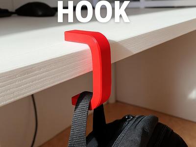 Table hook for backpacks and bags