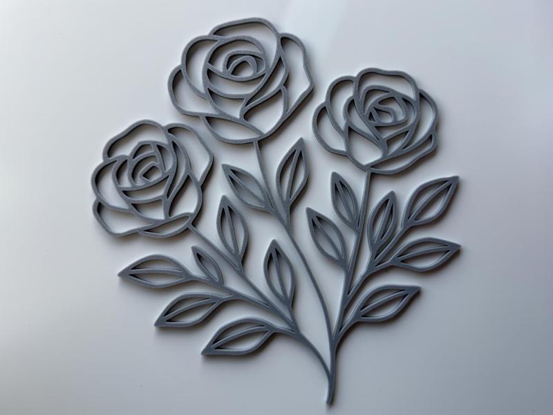 Rose Flower Meadow Wall Decor Window Picture