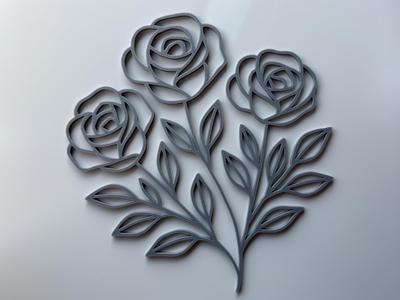 Rose Flower Meadow Wall Decor Window Picture