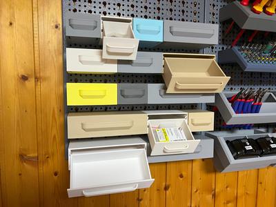 Tiltable and Removable Drawer for Küpper Pegboard
