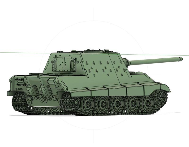 Tank Jagdtiger scale 1:18 (59cm) detailed, no supports