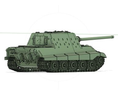 Tank Jagdtiger scale 1:18 (59cm) detailed, no supports