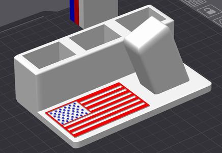 American Flag Pistol and Magazine stand