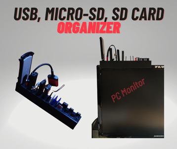 USB, Micro-SD, SD card Organizer