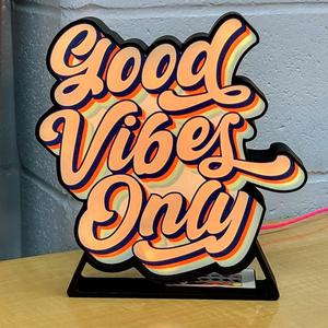"Good Vibes Only" Retro Positivity/Uplifting Message Lightbox w/ USB-C