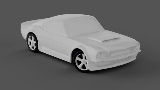 1967 Ford Mustang GT500 - modified for 1/28 Mini-Q (TRQ1)