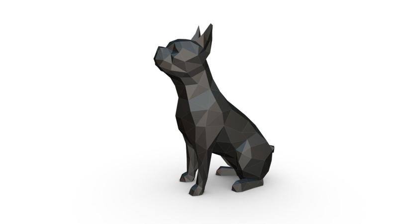 Boston terrier low poly