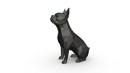 Boston terrier low poly