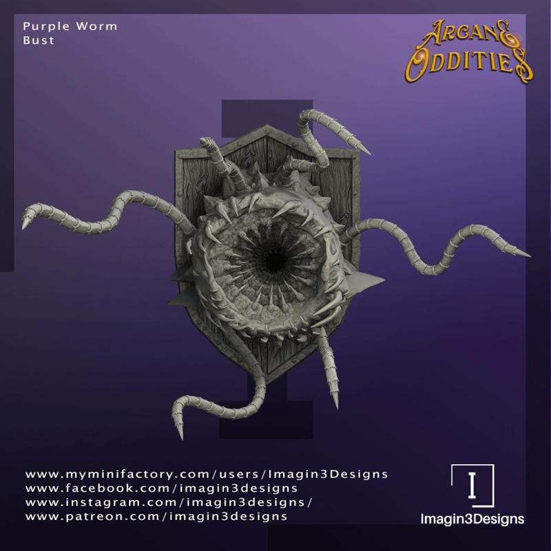 Pre-Supported Purple Worm Bust