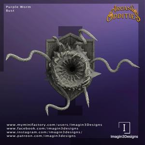 Pre-Supported Purple Worm Bust