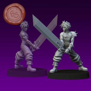 Cloud Strife - FFVII - 32mm Miniature