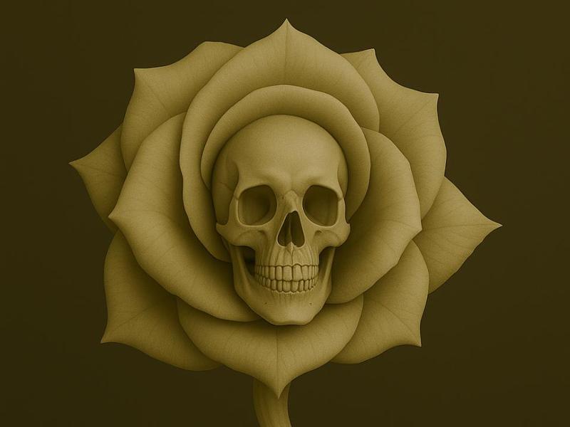 Skull in Bloom – Symbol of Life and Death