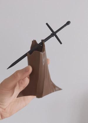 All-Black The Necrosword and Tree Trunk Stand