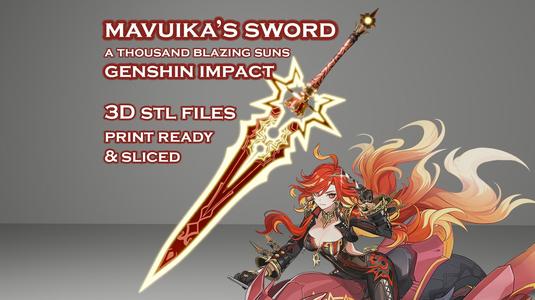 Mavuika Sword- Genshin Impact Cosplay -3D Print STL Files