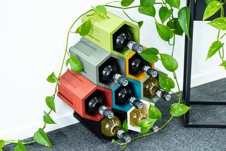 Modular Hexagon Wine Rack - Cabinet