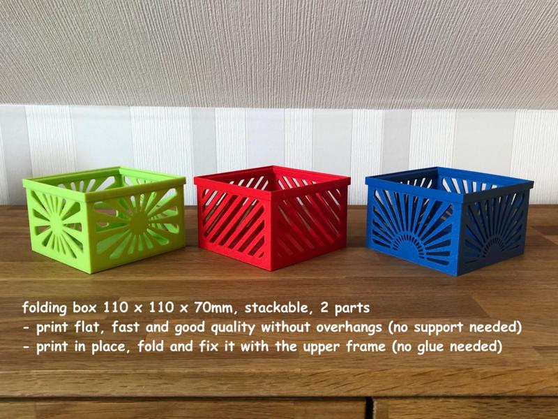 Folding box 110x110x70mm, 3 different variants