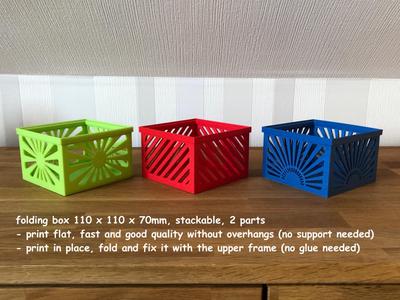 Folding box 110x110x70mm, 3 different variants